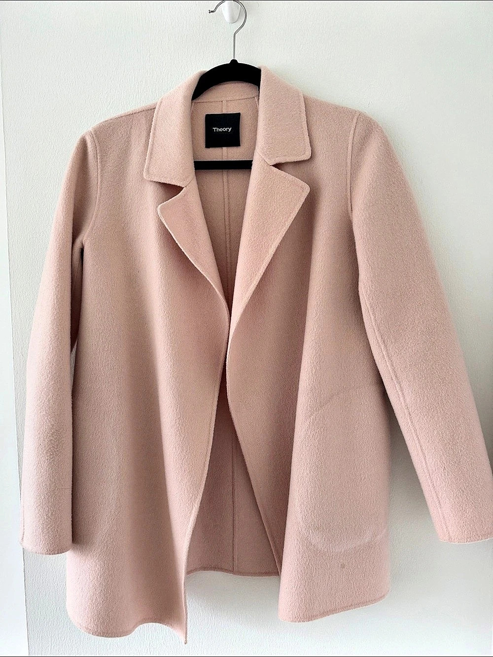 Theory Wool / Cashmere Blend Pea Coat Pink Size P